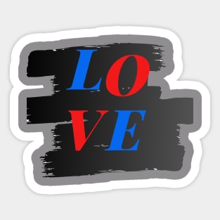 love red and blue Sticker